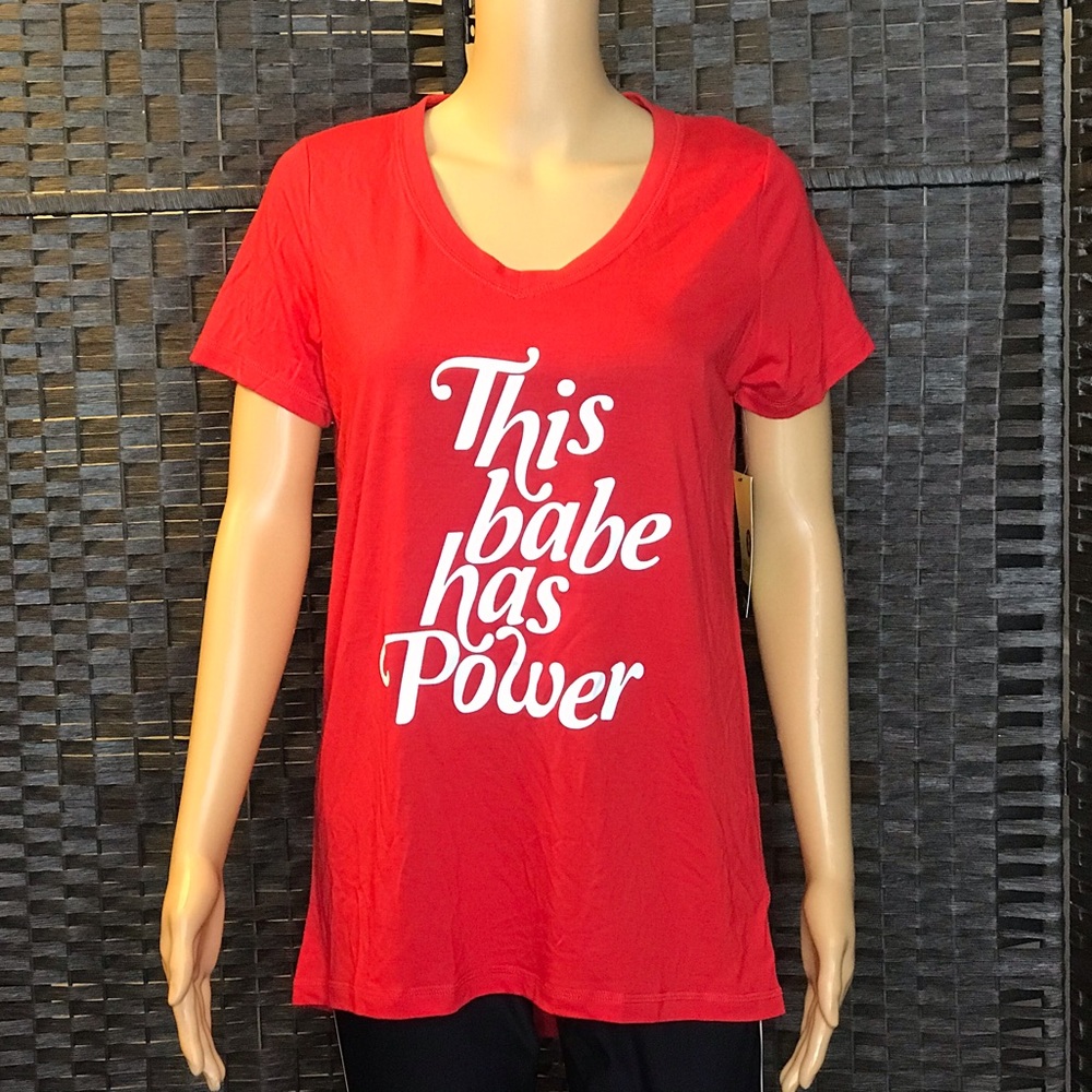 XERSION THIS BABY RED & WHITE LOOSE FIT TEE SIZE S